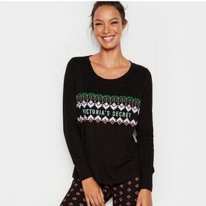 Victorias Secret Christmas Thermal Pajama Shirt